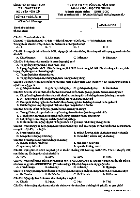Đề thi Tốt nghiệp THPT môn Sinh học Lớp 12 - Mã đề 235 - Năm học 2020-2021 - Trường THPT Nguyễn Văn Cừ